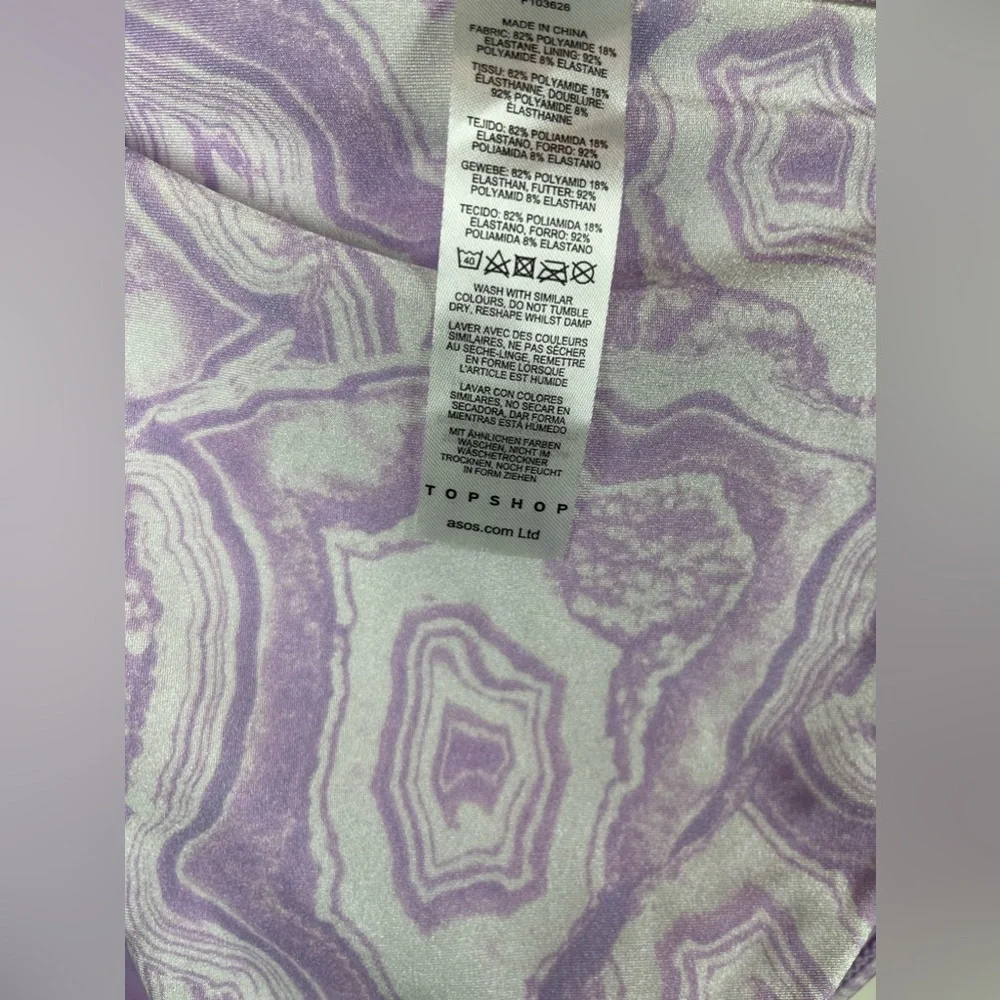 Topshop Purple Marbled High Waist Bikini Bottoms Size 8 NWT